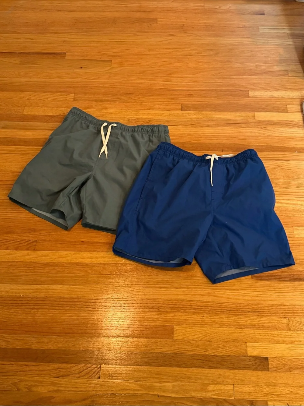 Old Navy Men's Swim Trunks in Royal Blue and Slate Gray